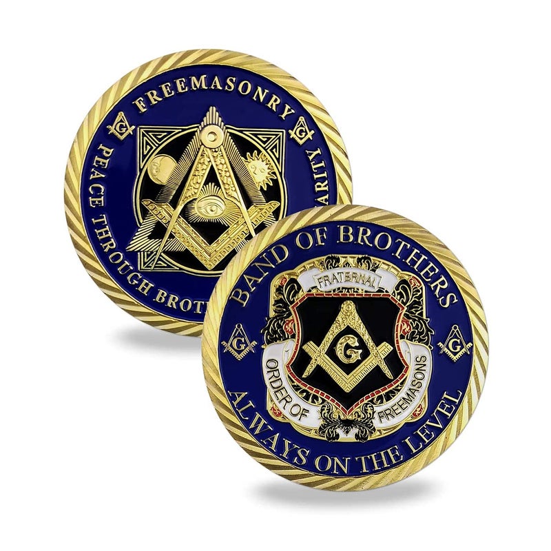 Glamtune Masonic Challenge Coin Master Mason Freemasonry Brotherhood Coin - Image 1
